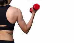 适合女人手臂锻炼红色的哑铃健身房女重量