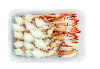 蒸蟹肉包塑料盒子交付海鲜读