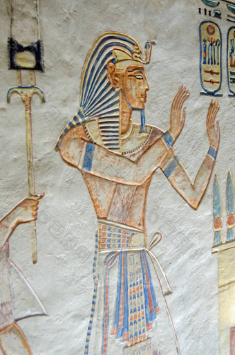 古老的埃及法老绘画