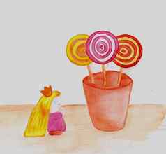 彩色的女孩糖果涂鸦草图手绘孤立的插图插图设计t恤打印游戏应用程序