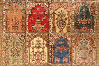 土耳其东方地毯纹理传统的地板上封面设计背景美丽的纺织地毯装饰背景