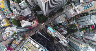 城市前视图摩天大楼建筑无人机在<strong>香港香港</strong>城市空中视图城市景观飞行在<strong>香港香港</strong>城市发展建筑能源权力基础设施金融业务中心亚洲