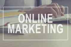 在线市场营销概念市场营销人员工作品牌策略