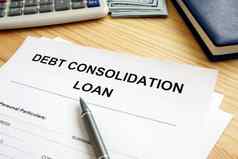 债务整合贷款概念堆栈论文办公室
