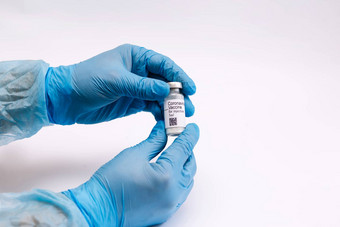 冠状病毒疫苗医生疫苗手持有冠状病毒疫苗灯泡新冠病毒