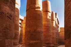 列卡纳克寺庙复杂的著名的建筑具有里程碑意义的卢克索埃及柱子伟大的多柱式建筑大厅区amun-re