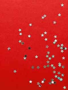 假期背景银明星五彩纸屑红色的背景好背景圣诞节一年卡片