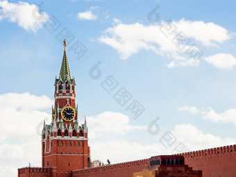 著名的斯帕斯卡亚塔克林姆林宫编钟红色的明星前历史具有里程碑意义的红色的广场莫斯科俄罗斯