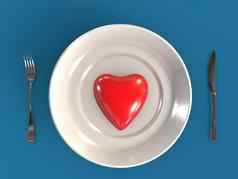饮食健康的吃计划爱晚餐概念呈现孤立的背景