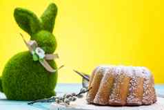 复活节假期食物表格草兔子节日蛋糕复制