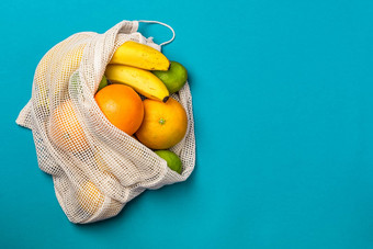 可重用的生态友好的购物袋水果生态雷西