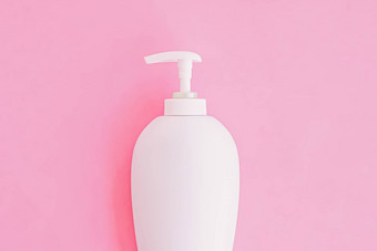 瓶抗菌液体肥皂手洗手液粉红色的背景卫生产品医疗保健