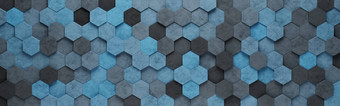 蓝色的六角瓷砖模式背景