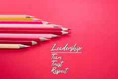 领导业务概念红色的颜色铅笔引领颜色