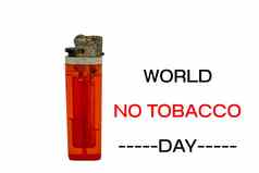 红色的更轻的世界烟草一天文本白色背景健康生活概念设计