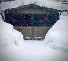 装饰房子覆盖雪雪一天