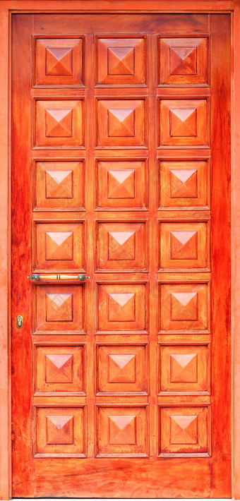 橙色木入口门青铜处理对称的广场面板<strong>希腊风格</strong>
