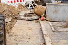 轮子重建设挖掘机面对沟修复城市收集器巷道复制空间