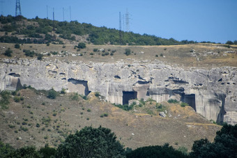 古老的采石场岩石证据古老的高度发达文明克里米亚半岛