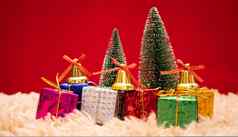 圣诞节背景概念圣诞节礼物盒子树