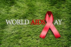 艾滋病意识标志红色的丝带战斗艾滋病标志