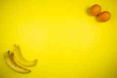 水果香蕉橙色黄色的背景