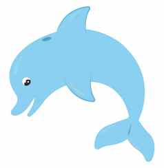 蓝色的海豚插图向量白色背景