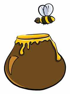 蜂蜜Jar插图向量白色背景
