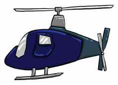 蓝色的直升机插图向量白色背景
