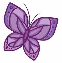 紫色的蝴蝶插图向量白色背景