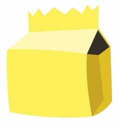 黄色的纸盒子插图向量白色背景