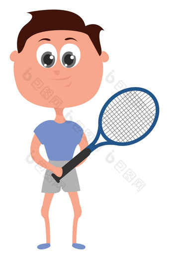 网球球员插图向量白色背景