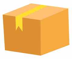 橙色盒子插图向量白色背景