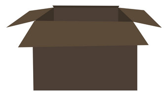 开放纸箱盒子插图向量白色背景