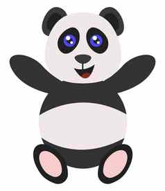 快乐熊猫插图向量白色背景