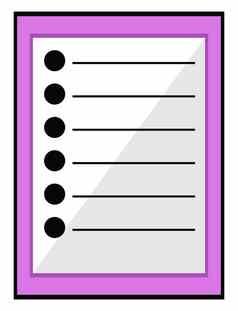 紫色的记事本插图向量白色背景
