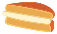 三明治奶酪插图向量白色背景