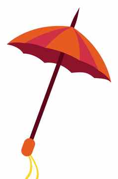 红色的伞插图向量白色背景