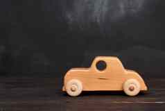 古董木孩子们玩具玩具车轮子黑色的后台支持