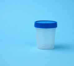 空塑料Jar医疗测试蓝色的背景