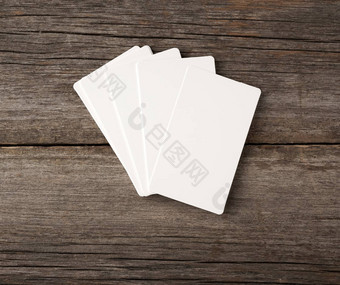 堆栈矩形白色空白业务卡片灰色的木