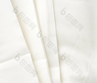 白色棉花织物折叠完整的框架纺织缝纫布