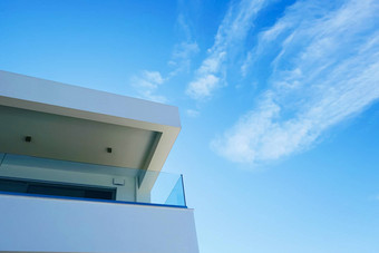 建筑细节奢侈品现代房子地中海海岸夏天假期真正的房地产