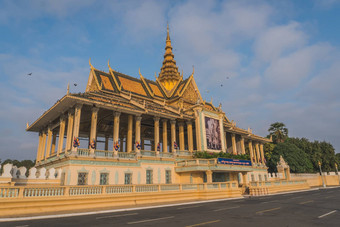 外皇家宫金边在金边柬埔寨亚洲