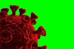 插图显示结构疫情病毒呈现冠状病毒绿色背景