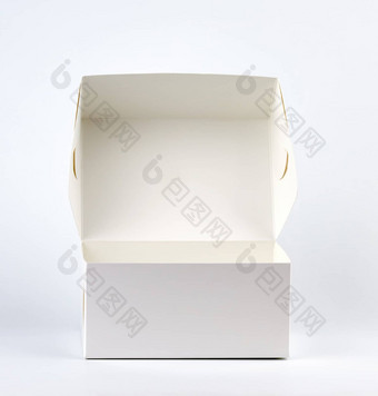 空开放白色纸板盒子白色背景