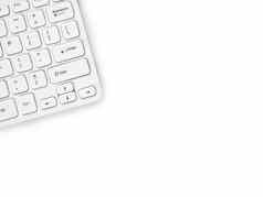 现代无线键盘孤立的白色背景复制