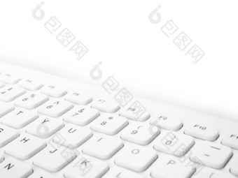 现代无线键盘孤立的白色背景复制