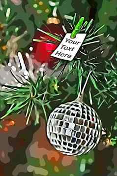 消息盒子消瘦圣诞节树镜子加兰球
