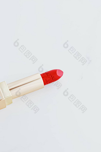 奢侈品口红金管白色大理石背景化妆化妆品